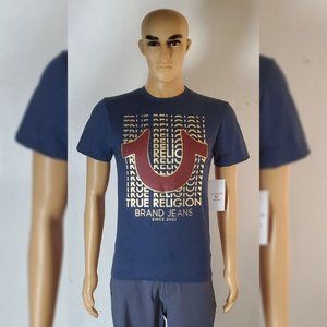 TRUE RELIGION LOUNGEWEAR GRAPHIC TSHIRT MEN'S LARGE SHOEHORSE LOGO PRINT SIZE M